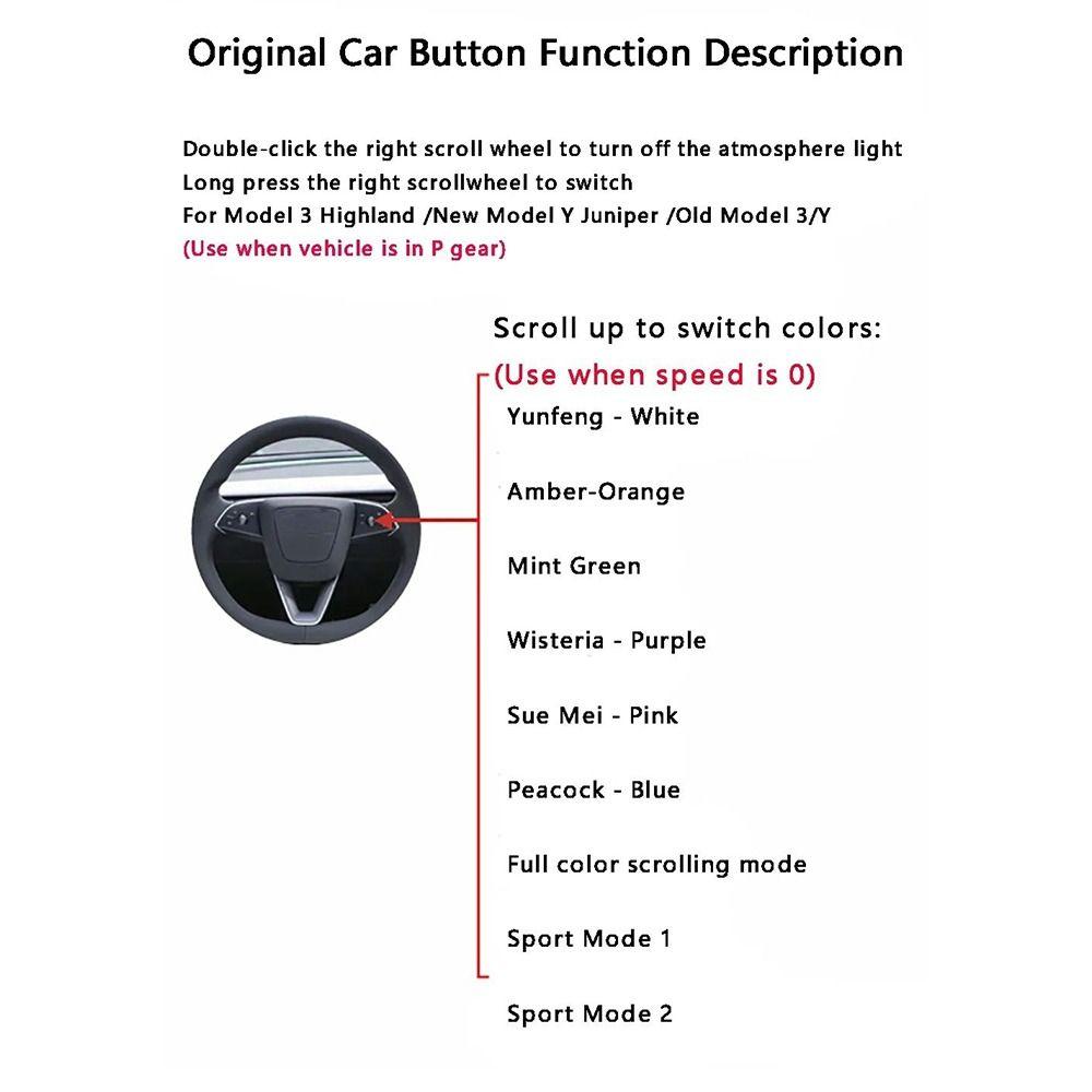 Smart Air Vent Ambient Light System for Tesla New Y Juniper Model 3 Highland  Model 3 Y 2021+