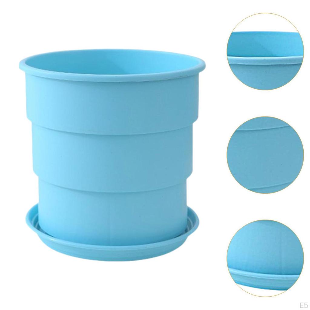 Flower Plant Pot Minimalist Portable Versatile Use Small Planter with Drainage Hole and Saucer for