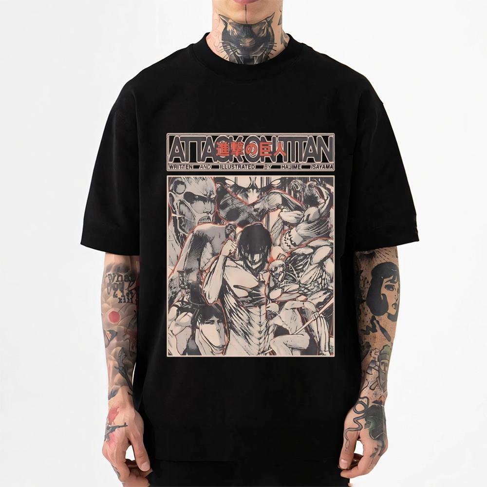 

2026 NewAttack on Titan Print T-shirt Short Sleeve T-shirt Men s and Women s T-shirt Men s Tops Harajuku Streetwear S разноцветный