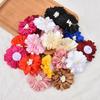 Retro Hong Kong Style Satin Flower Fabric Hair Accessories - Handmade Hair Ties, Headbands, Clips, and Earrings.