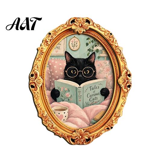 Magnetic Memo Holders 1/6Pcs Halloween Oval Frame Fridge Magnet, Wooden Vintage Holiday Kitchen Magnet Refrigerator Decoration Accessories,