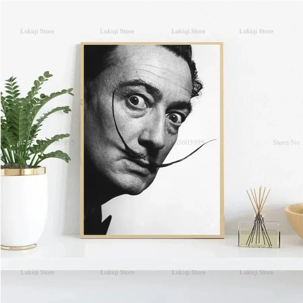 

Горячий Сальвадор Дали Черно-белый Портрет Постер Принты Поп-арт Художник Подарки Холст Живопись Настенное Искусство Картина Гостиная Домашний Декор 20x30cm no frame