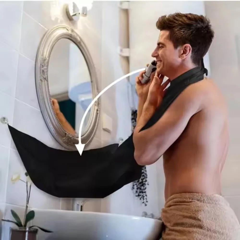 Male Shaving Apron Beard Catcher Cape Care Bib Face Shaved Hair Adult Bibs Shaver Cleaning Hairdresser for Man Clean Apron Gift