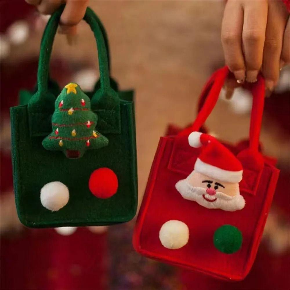 Candy Bag Christmas Treat Bags Felt Children's Candy Bag Christmas Candy Bag  New Year Gift