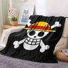 1PC One Piece Straw Hat Pirates Patterned Flannel Blanket Suitable For All Seasons For Home Decor Warmth And Comfort Gifts Holiday Present