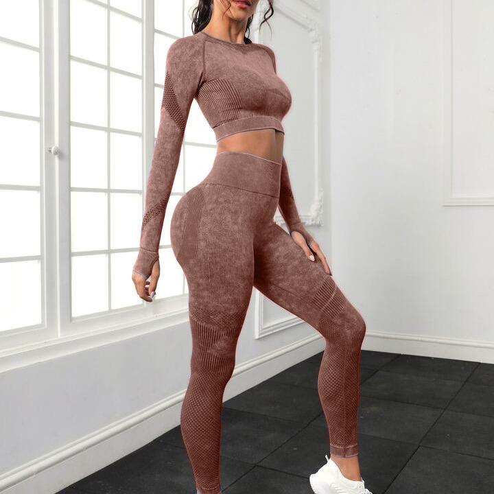 Women's Quick-Dry Seamless Yoga Suit: Peach Hip Fitness Pants & Sports Top Set