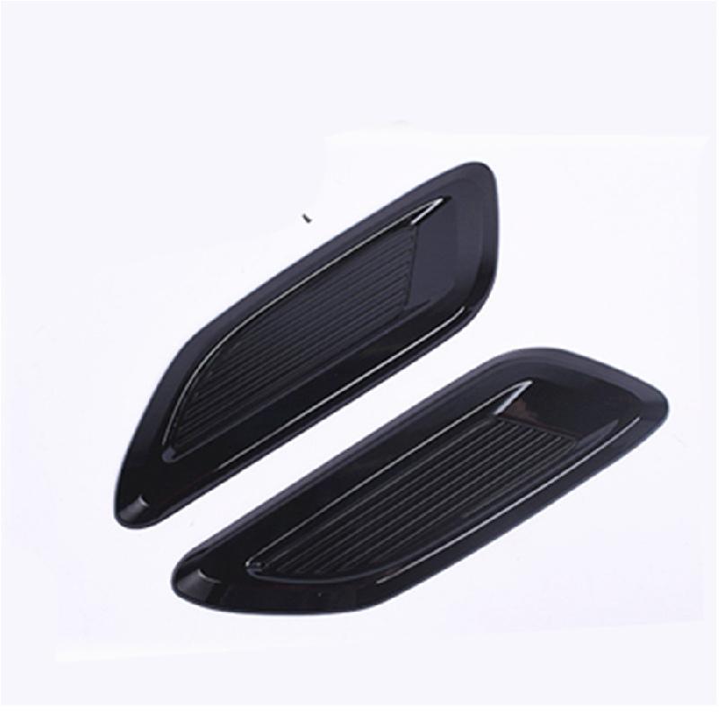 3X Car Hood Scoop Side Vent Bonnet Air Flow Intake Decor Cover Kit Glossy Black