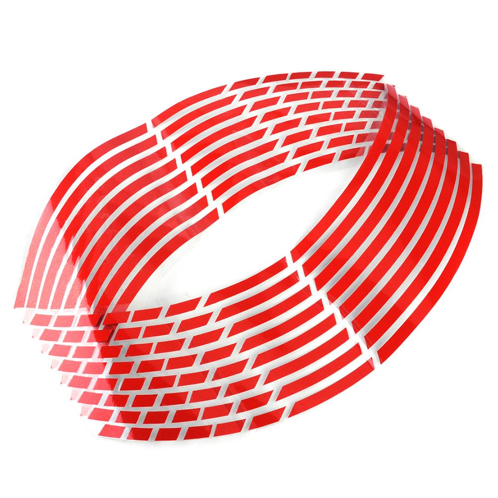 16 stk motorsykkel bilhjul felg 16 reflekterende striper 18" stripe tape klistremerker