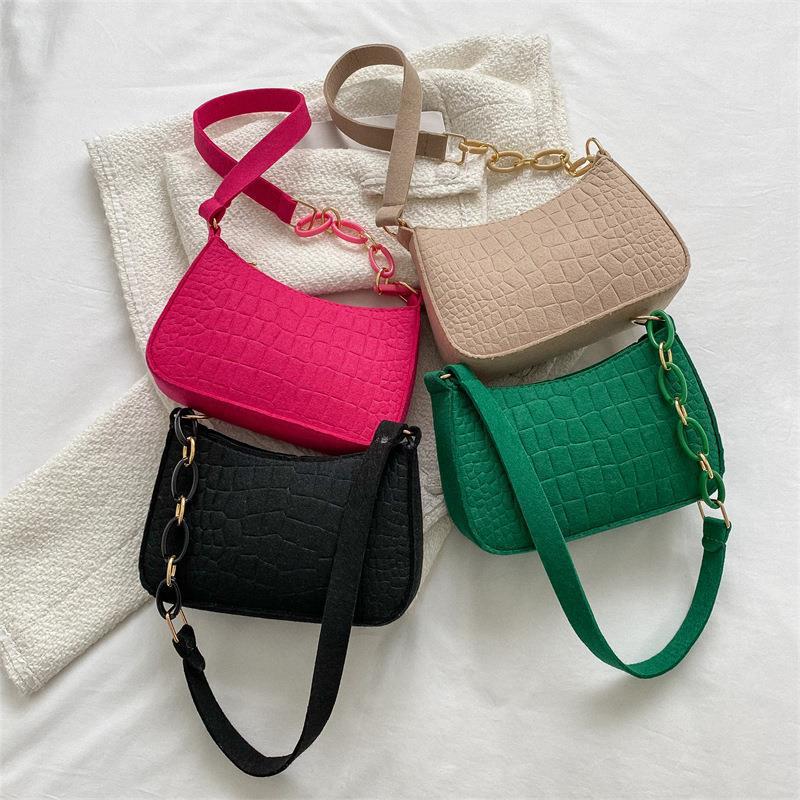 New Popular Retro Gentle Temperament Small Square Bag Autumn Shoulder Handheld Fashi Casual Yankee Underarm Shoulder Bag