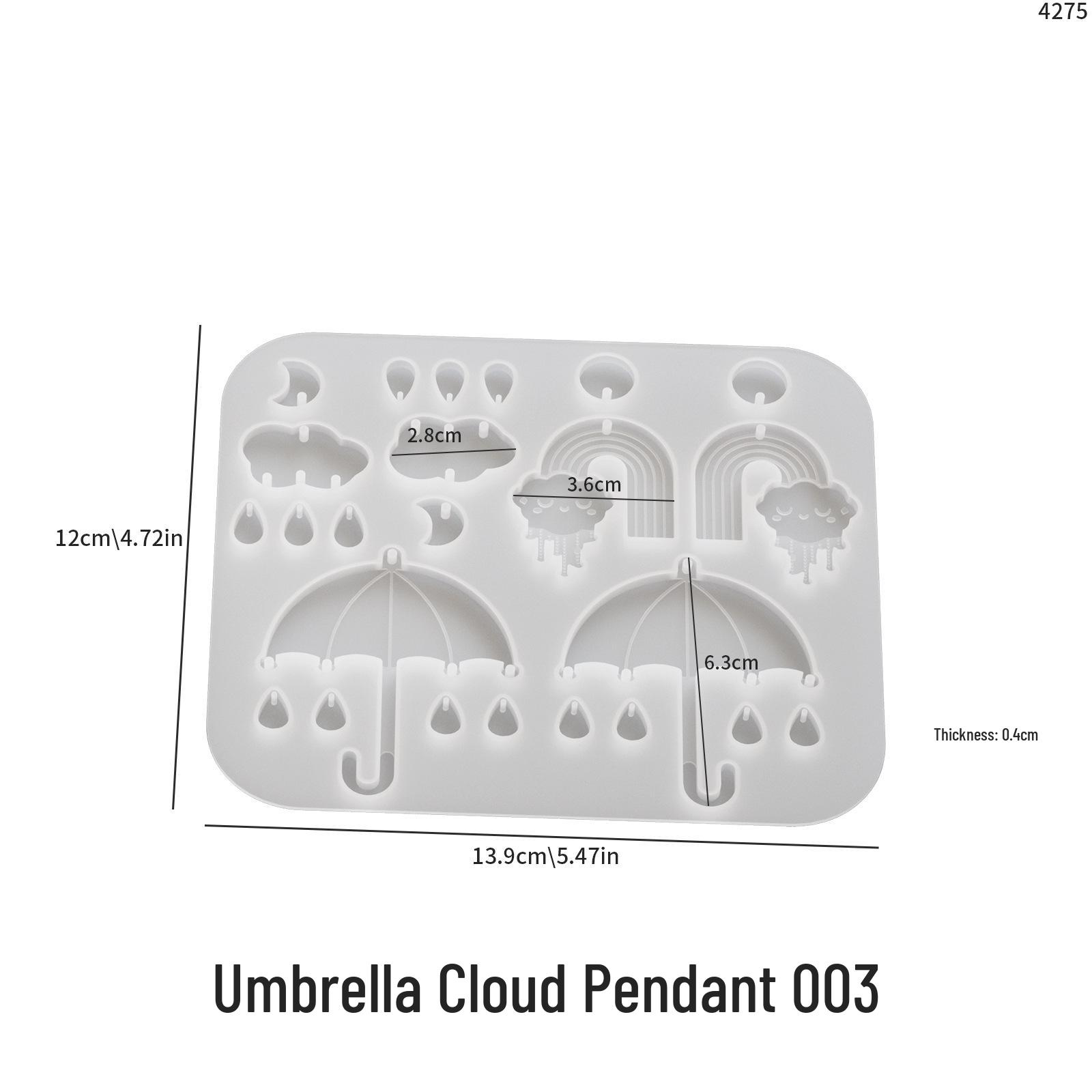 Poppy DIY Crystal Epoxy Resin Earrings & Pendants Mold – Moon, Clouds, Planet, and Lightning Designs