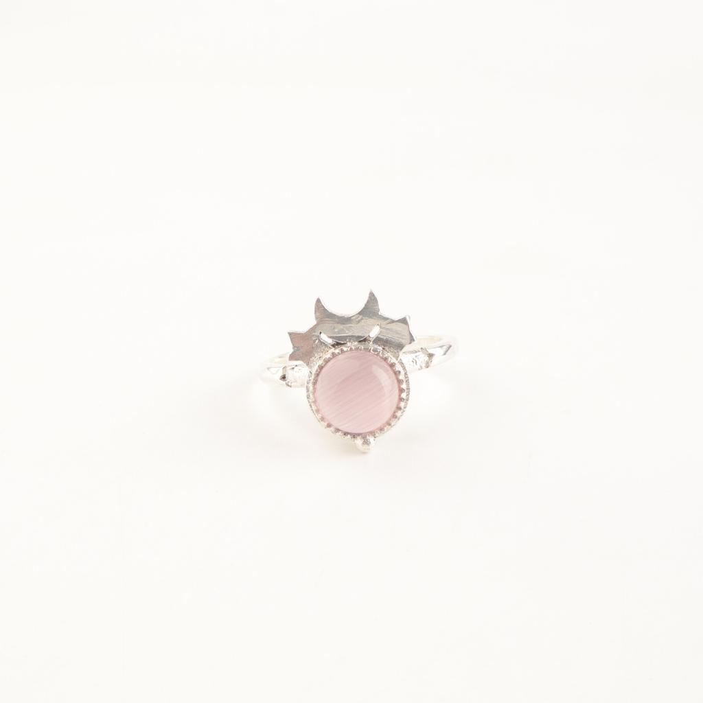 Natural Purple Cat's Eye Gemstone 925 Sterling Silver Jewelry Handcrafted Ring RR-67-37