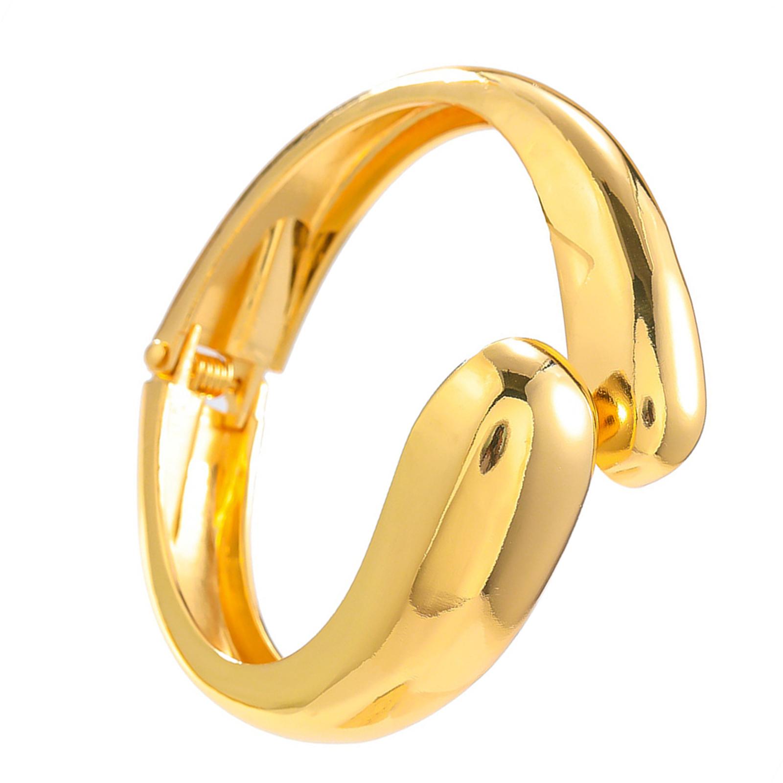 

Изысканный браслет-манжета с открытым концом в форме капли воды, преувеличенная манжета, модное украшение на запястье для повседневного и формального образа золотой