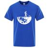 Men T-shirt High Quality100% Funny Cotton Lunar Cleaner Printing Casual Cool Loose O-neck Male  for MenT-shirt Hip Hop Tees