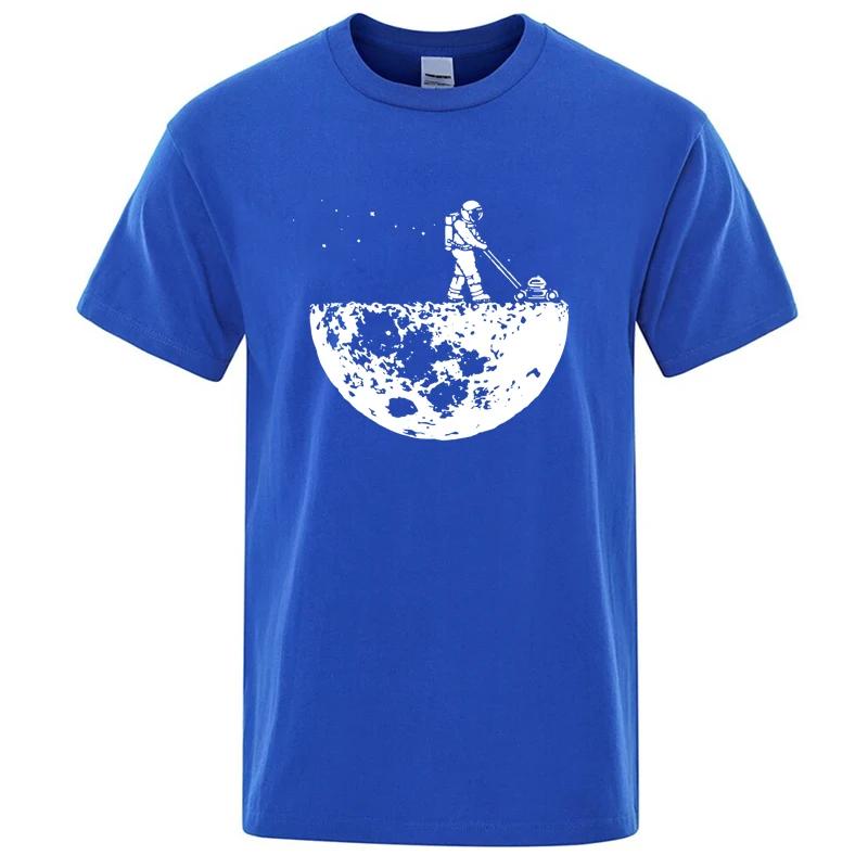 Men T-shirt High Quality100% Funny Cotton Lunar Cleaner Printing Casual Cool Loose O-neck Male for MenT-shirt Hip Hop Tees