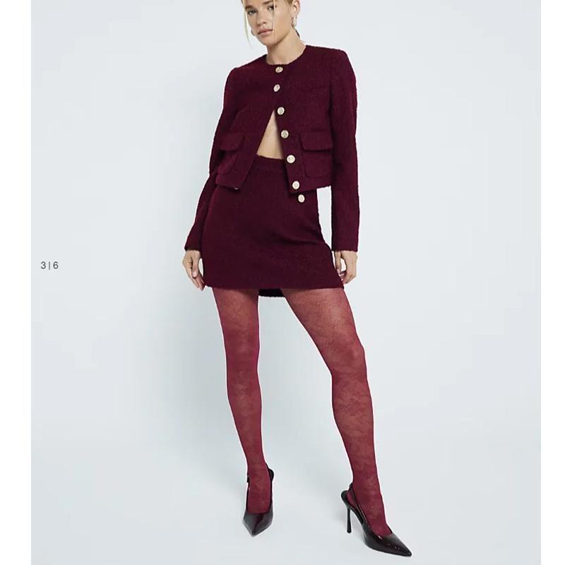 Fall and Winter New Arrival High Waist A- line Casual Skirt with Padded Shoulder Woolen Classic Style Gold Buckle Short Outwear