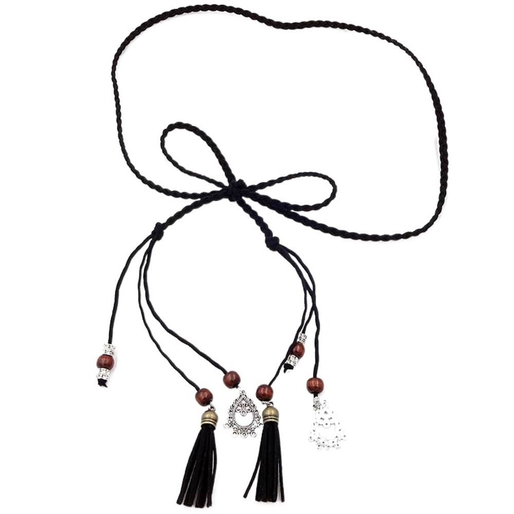 Chinesischer Stil Kleiderzubehör Geflochtenes Seil Taillenseil Geflochtener Gürtel Quasten Gürtel Taillenkette
