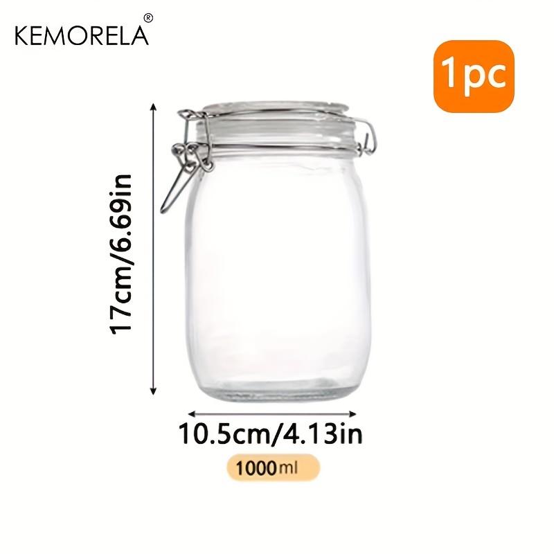 1PCS Borosilicate Glass Storage Jar with Airtight Locking Lid - BPA-Free Dishwasher Safe Ideal for Coffee Beans Fruits Nuts