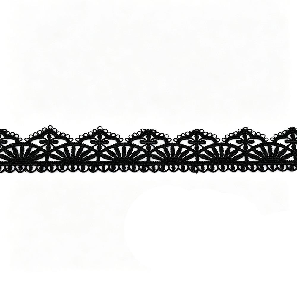 15 Yards Embroidered Flower Lace Polyester Cotton Water Soluble Trim Lace Trim  DIY Clothes чёрный
