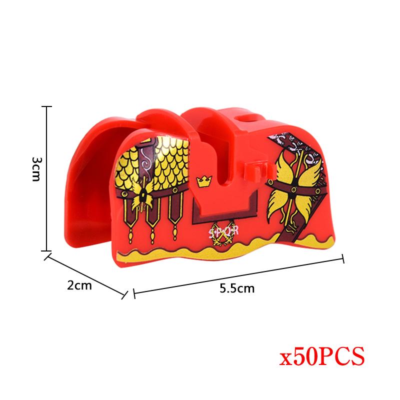 MOC 50 Stück Mittelalter Militär Mittelalter Ritter Kriegspferd Rüstung Pferdeleine Actionfiguren Bausteine Steine Spielzeug Kindergeschenk