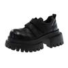 Japanese version 2025 autumn new retro style round head platform Velcro small leather shoes British style JK single shoes loafers