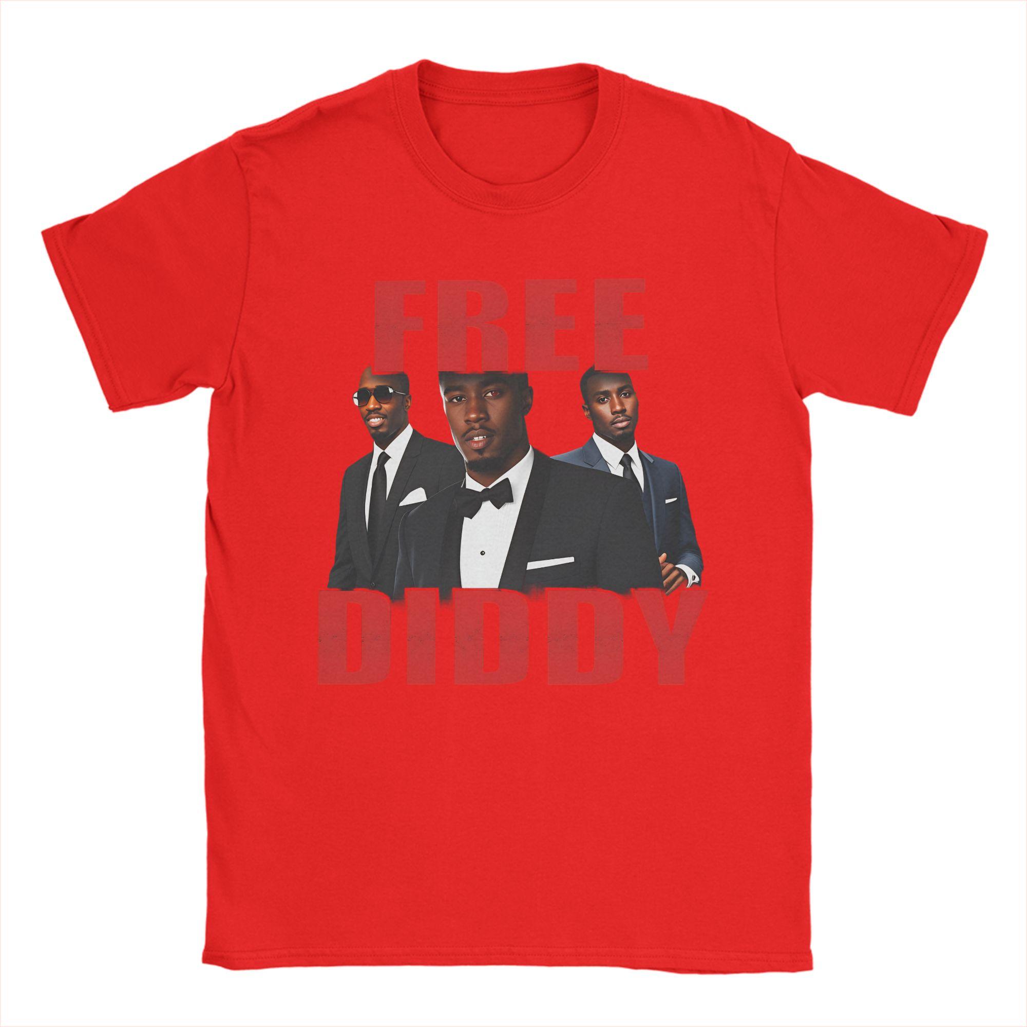 

2026 FREE DIDDY TShirt Summer Fashion TShirts Men Cotton Round Neck Plus Size Clothes Short Sleeve Awesome Tops S