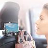 Car Headrest Hook With Phone Holder, Universal 360 Rotation Headrest Hooks For Purses And Bags (Silver)