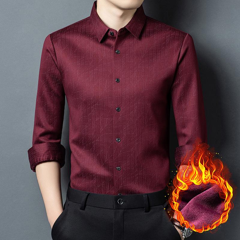 Winter Long Sleeve Shirt Men s Business Casual Striped M