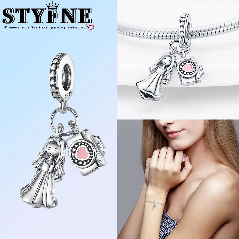 Anniversary Luggage Airplane Passport Three-Piece Set Copper Charms Fit Original Bracelet Jewelry Making For Women Gift