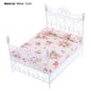 Dollhouse Bed European Style Accessories Metal Mini Double Bed Props Supplies