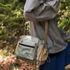Portable Outdoor Nylon Shoulder Pouch Embroidery Drawstring Bucket Cloth Bag  Hiking