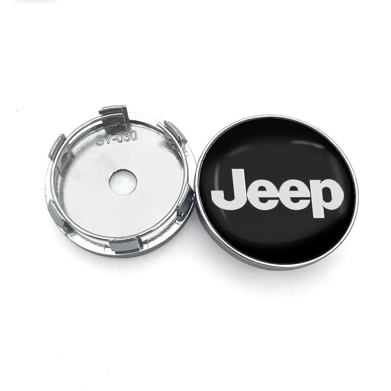 4 Stück 56/60mm Auto Radnabenkappe Auto Zubehör für JEEP Wrangler Grand Cherokee JK TJ Compass Renegade Patriot Trail Hawk