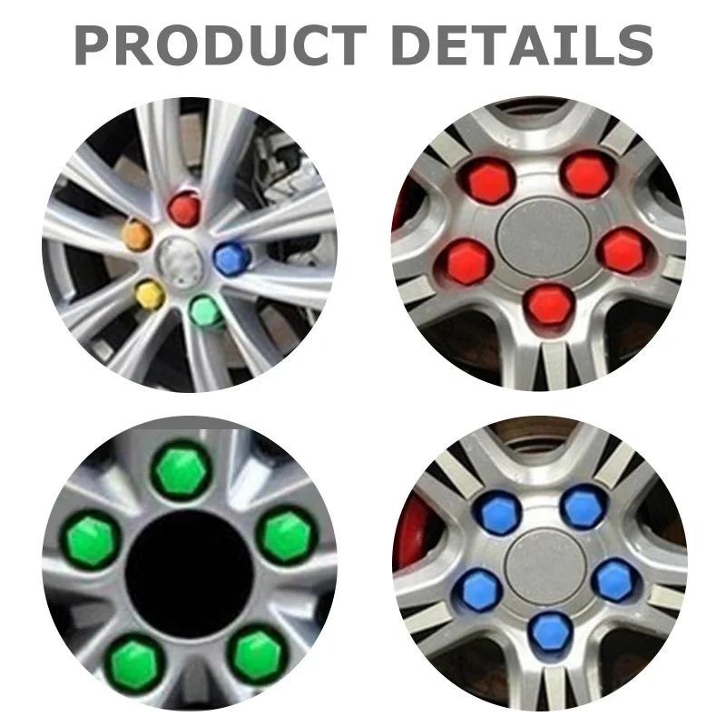 20/40pcs 17mm 19mm Wheel Nut Bolt Head Cover Cap Protective Bolt Caps Exterior Decoration Protecting Bolt Rims Screws Plugs