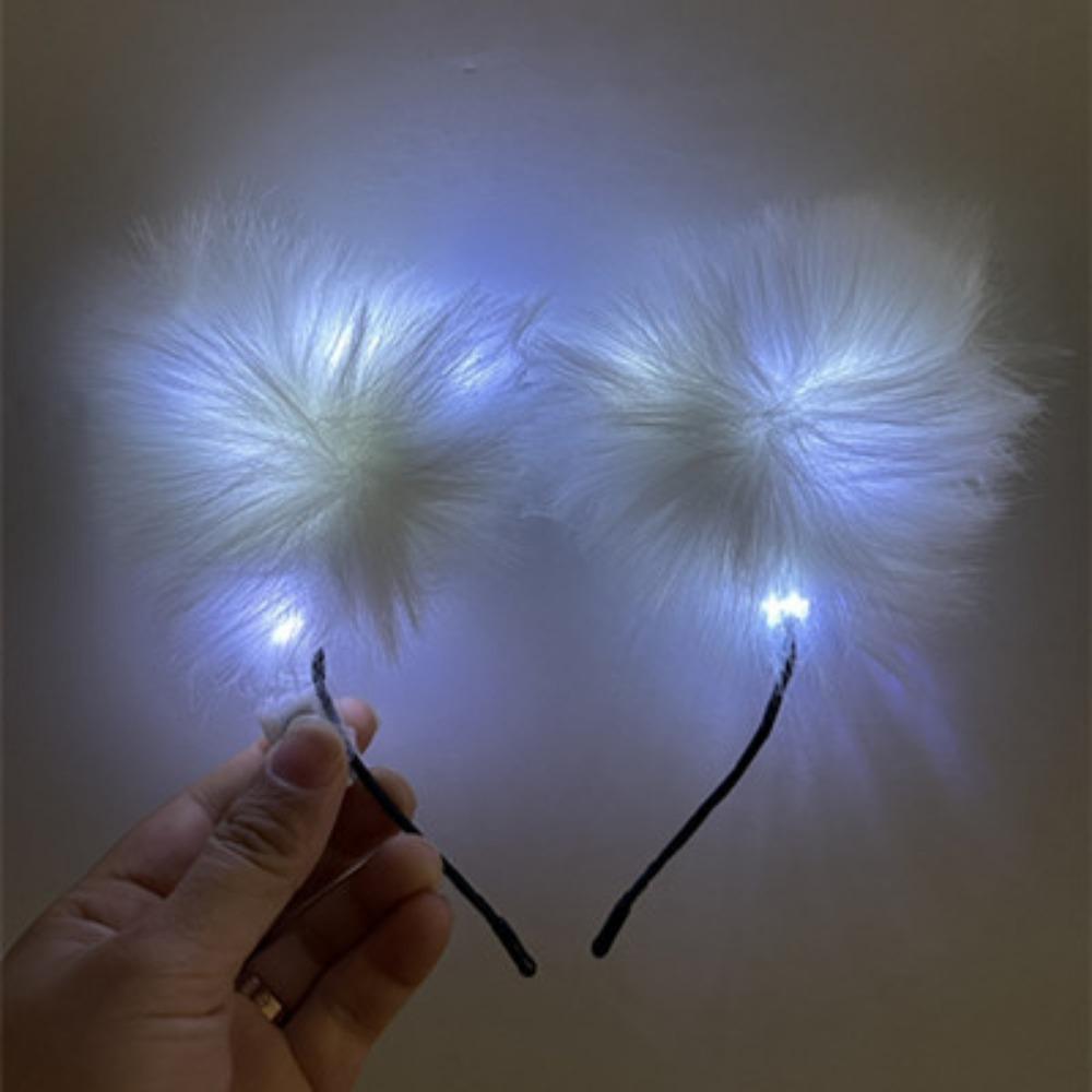 Svítící čelenka Čelenka Čelenka do uší kočky z liščí kožešiny