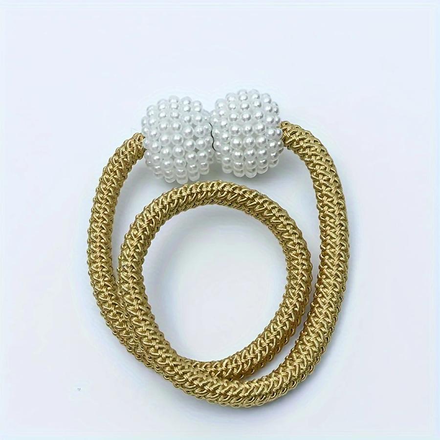 Simple curtain straps with high strength magnetic attraction, pearl magnetic buckle, fabric storage strap
