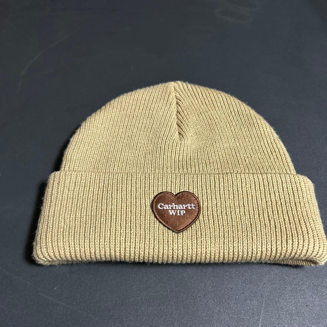 Used Carhartt WIP Heart Patch Beanie Knit Hat