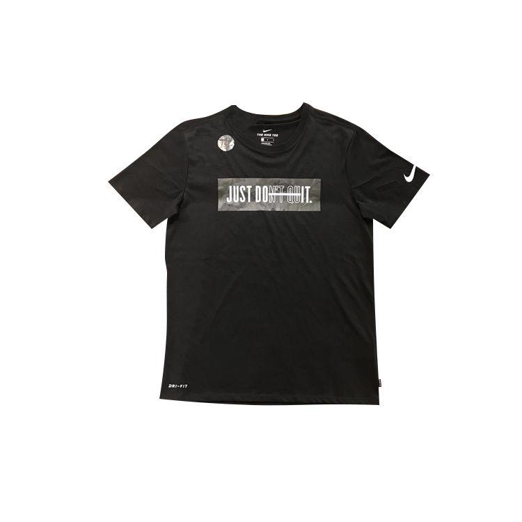 Nike Just Do It Printed Quick-Dry Short Sleeve T-Shirt Men Tops Black 923537-010