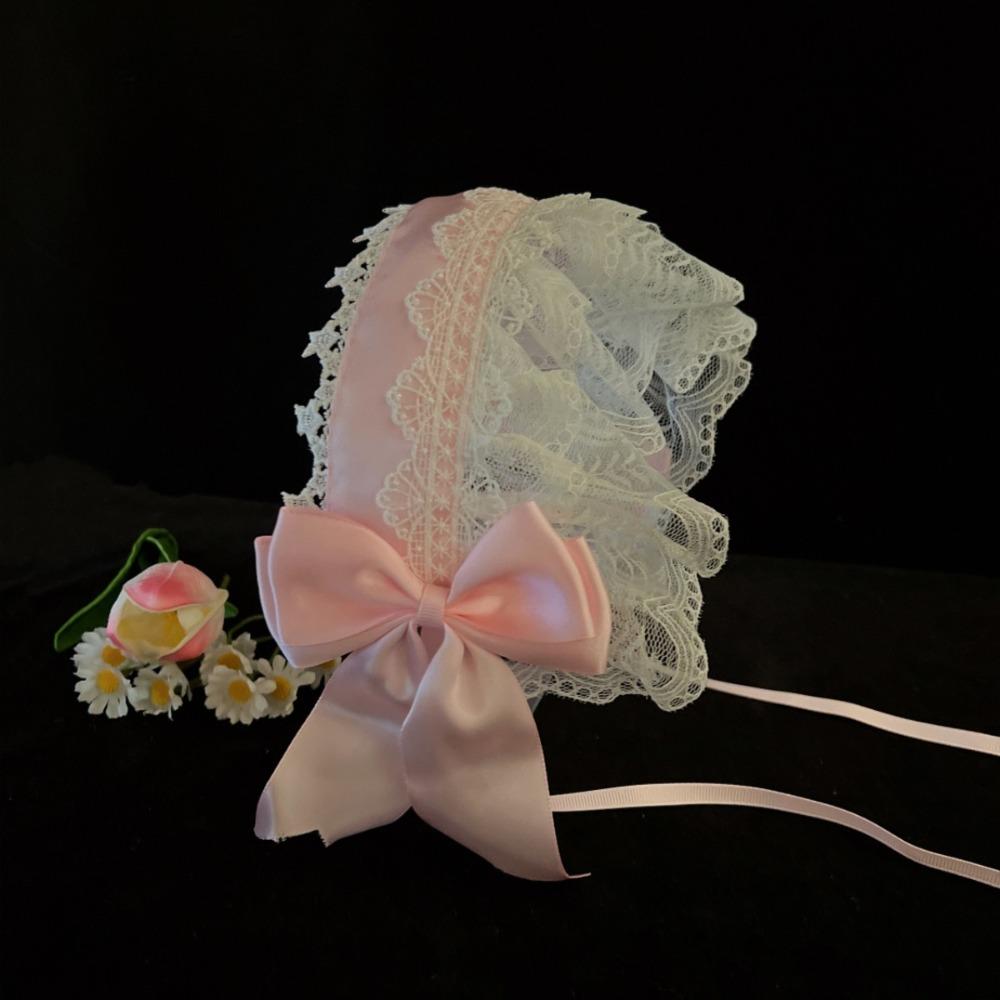 Ribbon Bow Cosplay Headpiece Lace Trim Anime Headband Lovely Lace Headband For Maid Costume