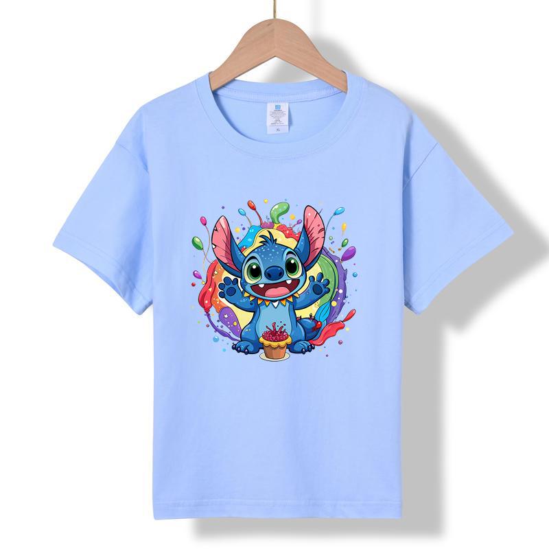 XH30 MINISO 2026 Sommer Neues Bedrucktes Baumwoll-T-Shirt mit Rundhalsausschnitt für Kinder von 1-16 Jahren, Jungen und Mädchen