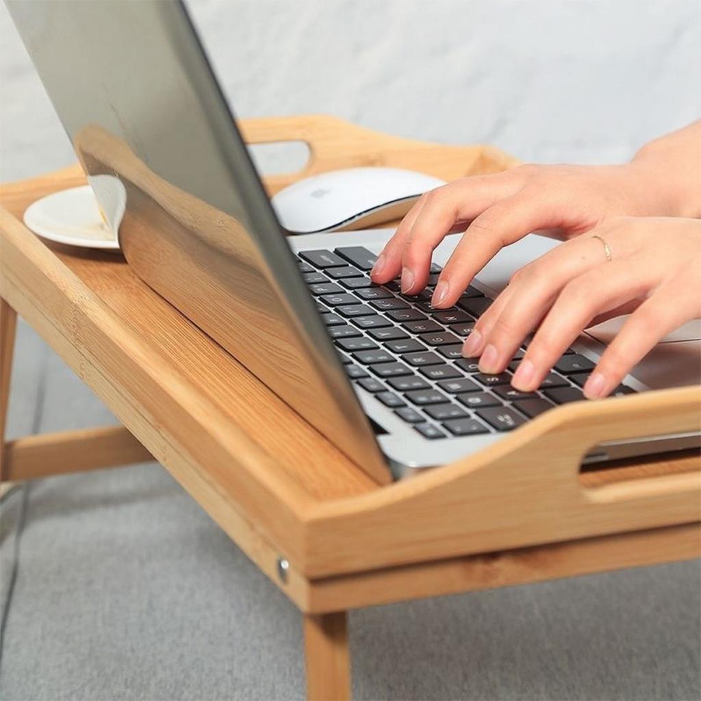 Bed Tray Table, Bed Trays For Eating With Foldable Legs, Handle, Protruding Baffle Bed Trays For Eating And Laptops For Bedroom