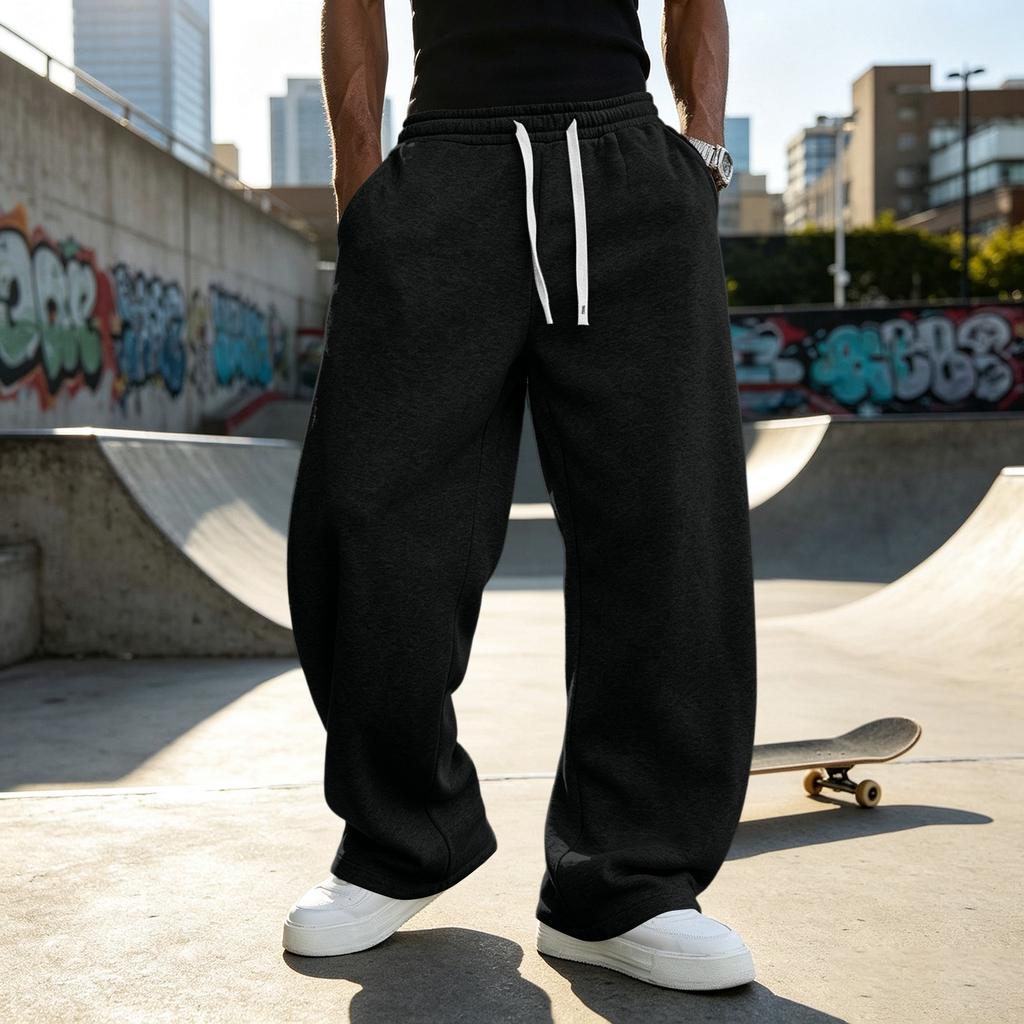 Men's Drawstring Sweatpants Loose Fit Casual Joggers for Everyday Wear