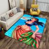 Beach Woman In Floral Skirt Suitable As a Non-slip Mat for the Living Room or Bedroom Sofa