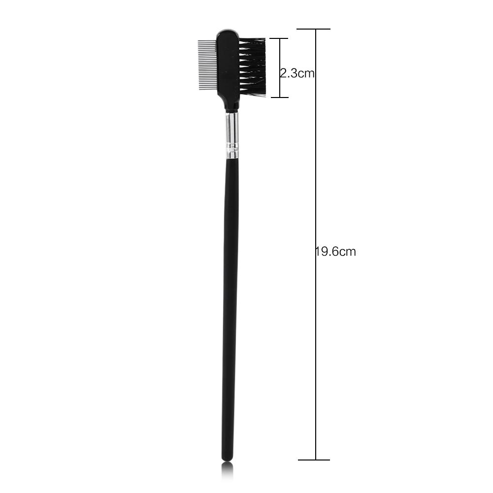 High Quality Eyelash Eyebrow Brush Comb Wood Handle Double Head Extension Metal Steel Makeup