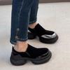 Retro color matching matte one-pedal lazy shoes simple heightening platform casual single shoes loafers women's small leather shoes