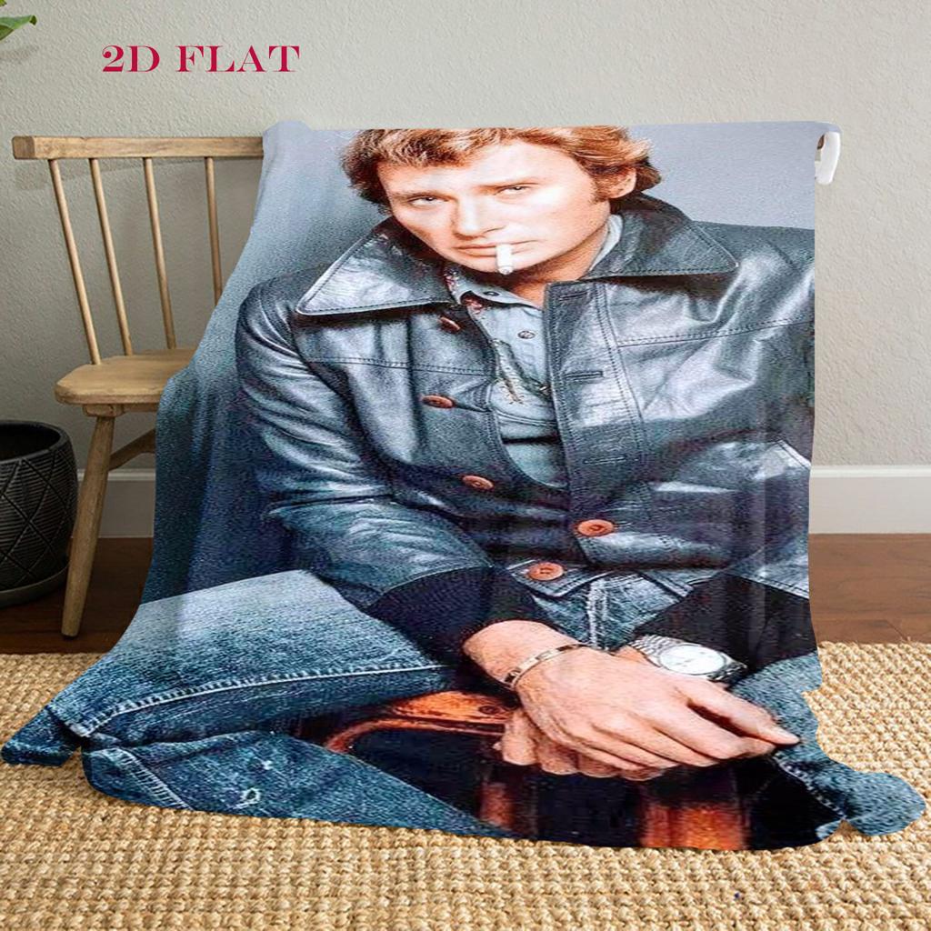 Rock Legend Johnny Halliday blanket Home Decor sofa blanket Digital printing Machine washable bedroom