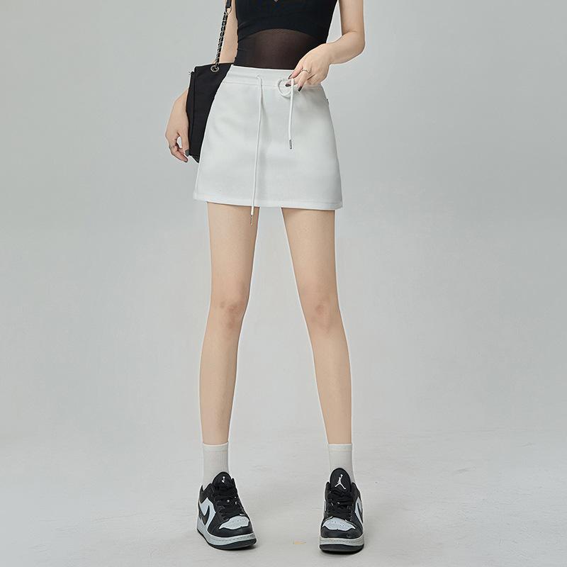 Gray Sports Short Skirt for Women New High-waisted A-line Slim Skirt with Hip-covered Skirt with Small Skirt