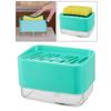 Kitchen Soap Dispenser with Drainage Sponge Holder Instant Refill - Cyan