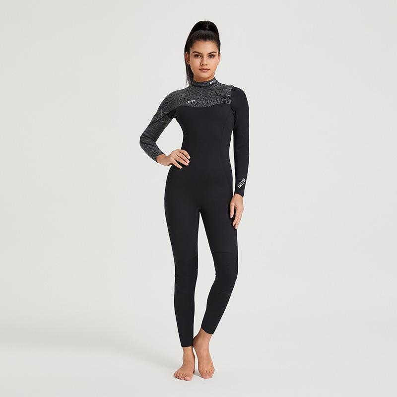 2/3mm+Men's And Women's Horizontal Zipper Long Sleeve Pants Adult Anti Cold Clothes Diving Clothes Snorkeling Clothes Surfing Clothes