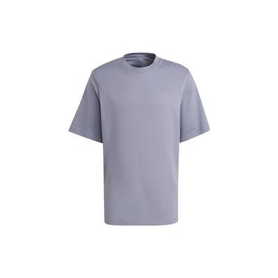 Solid Color Crew Neck Loose Short Sleeve T-Shirt Men Tops Silver-Gray Violet IC4103