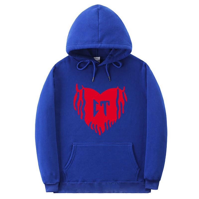 Unisex Oversized Hooded Sweatshirt With Printed Design Ribbed Hem Loose Fit Long Sleeve Cotton Pullover Winter