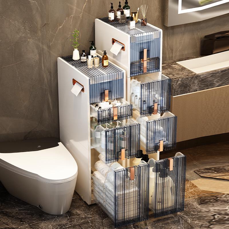 Multi-layer Bathroom Floor Storage Rack - No-Installation Trolley Cabinet